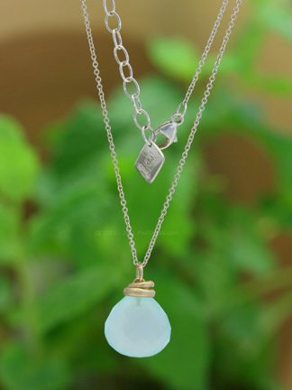 Aqua on sale chalcedony necklace