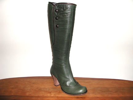 Chie Mihara Tall button boot in Forest Green Ped Shoes Order